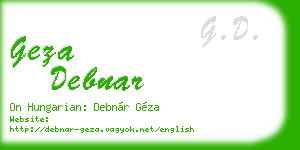 geza debnar business card